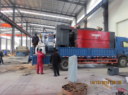 環保型吊鉤式拋丸機發貨現場