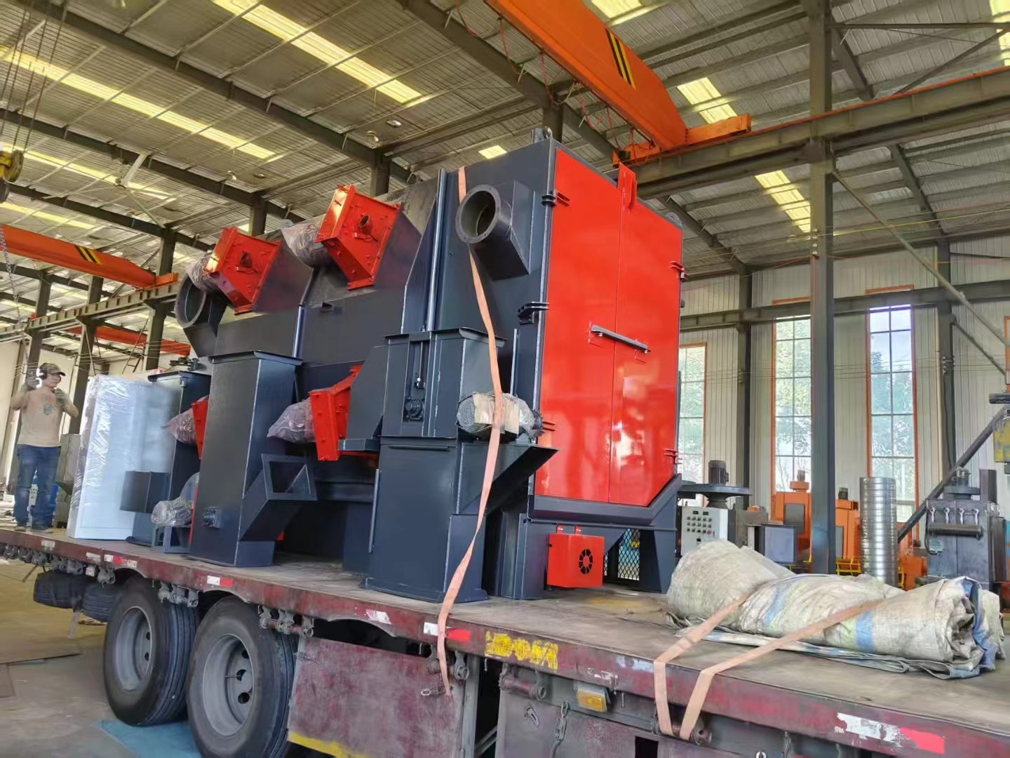 鐵砂除銹機_H型鋼打砂除銹機_砂輪除銹機